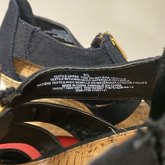 Black Wedges with Gold Hardware - Picture 4 of 6